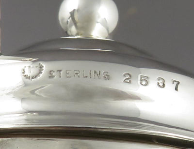 American Sterling Silver and Glass Syrup Jug - JH Tee Antiques