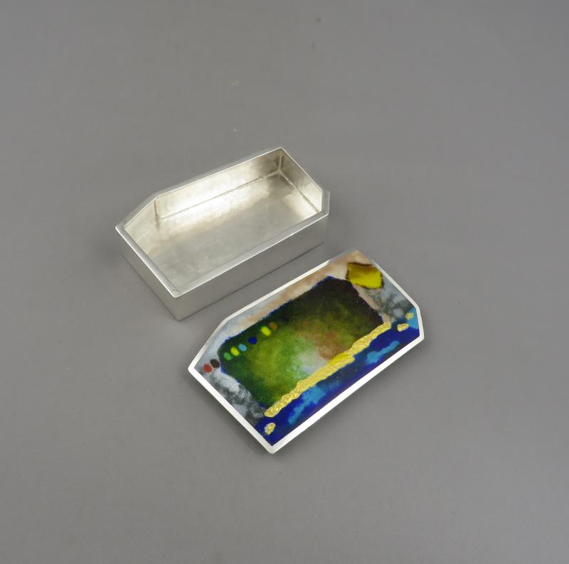 Korean Silver and Enamel Box - JH Tee Antiques