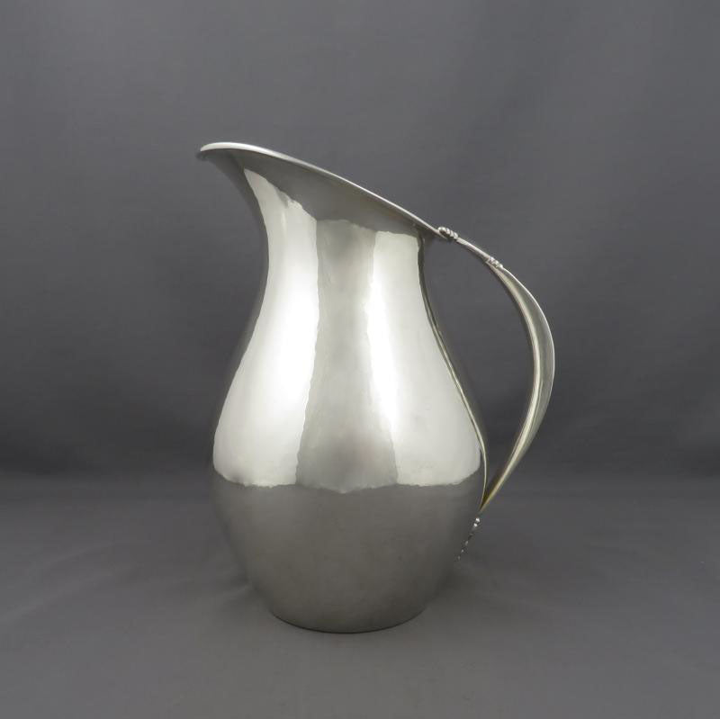 Modernist Sterling Silver Water Pitcher - JH Tee Antiques