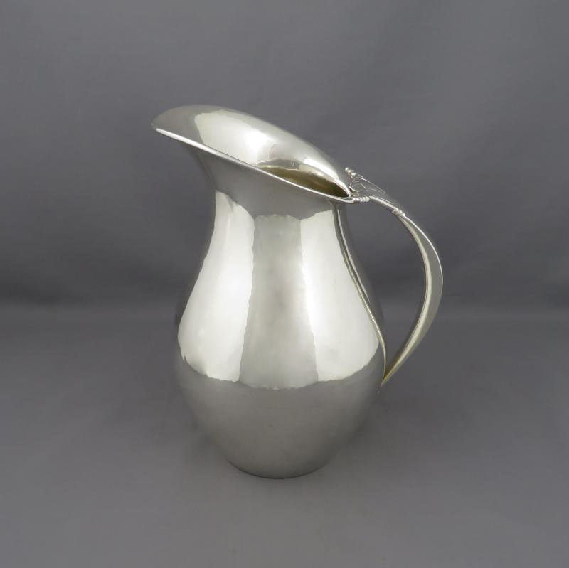 Modernist Sterling Silver Water Pitcher - JH Tee Antiques