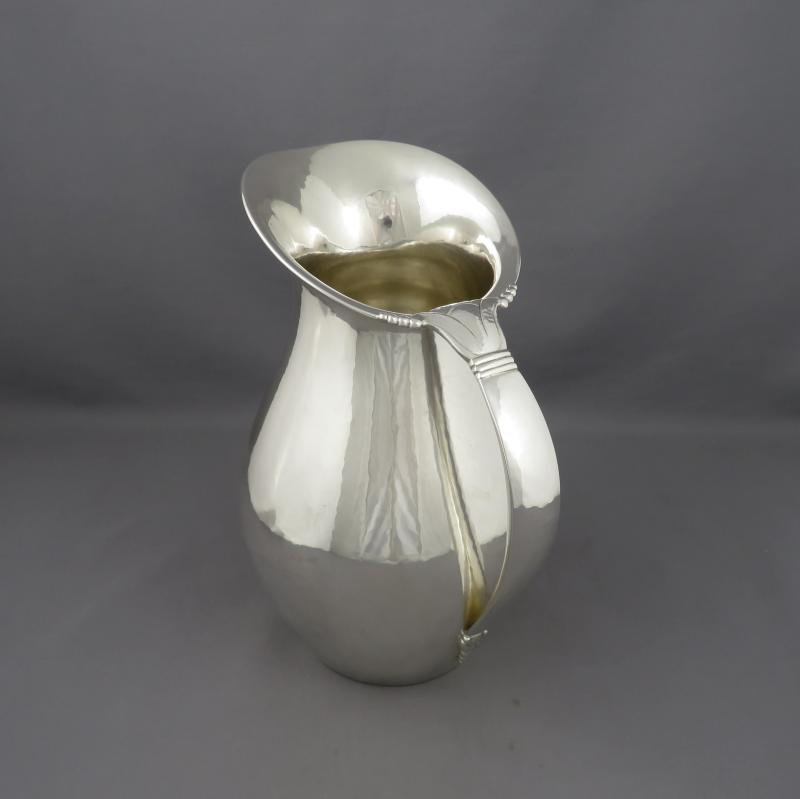 Modernist Sterling Silver Water Pitcher - JH Tee Antiques