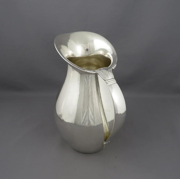 Modernist Sterling Silver Water Pitcher - JH Tee Antiques