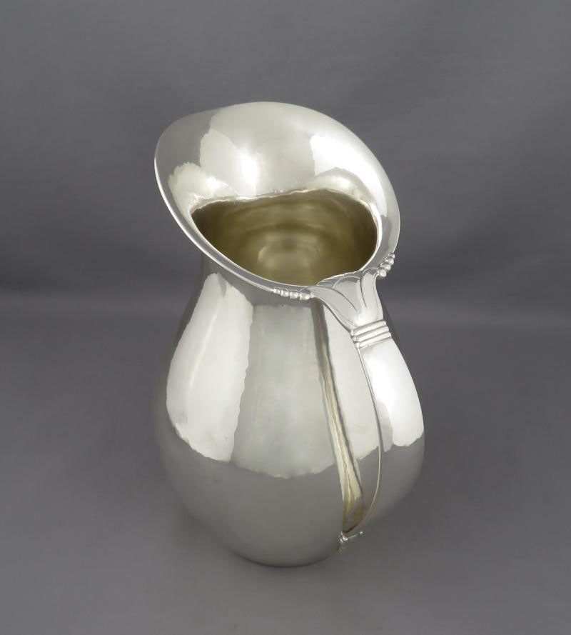 Modernist Sterling Silver Water Pitcher - JH Tee Antiques