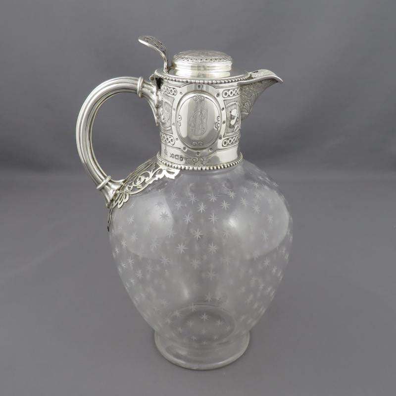 Victorian Silver Claret Jug - JH Tee Antiques