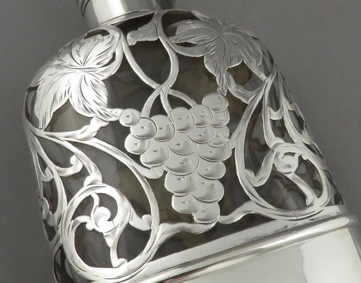American Sterling Silver Flask - JH Tee Antiques