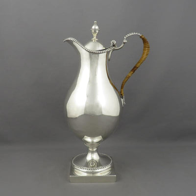 George III Sterling Silver Hot Water Jug - JH Tee Antiques
