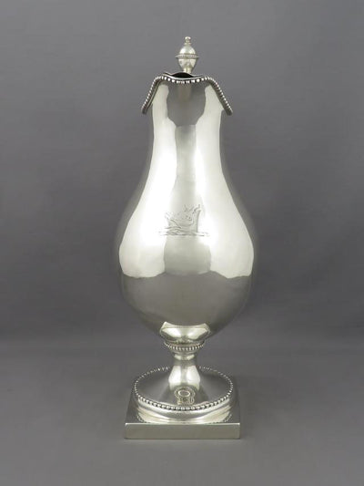 George III Sterling Silver Hot Water Jug - JH Tee Antiques