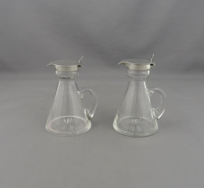 Pair of English Sterling Silver Whisky Tots - JH Tee Antiques