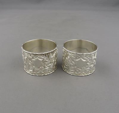 Pair of Chinese Export Silver Napkin Rings - JH Tee Antiques