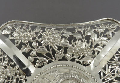 Chinese Export Silver Dessert Dish - JH Tee Antiques