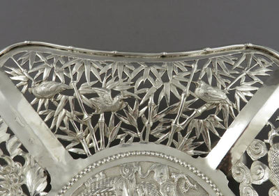 Chinese Export Silver Dessert Dish - JH Tee Antiques