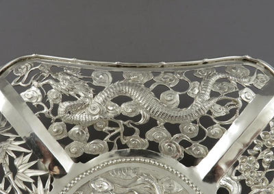 Chinese Export Silver Dessert Dish - JH Tee Antiques