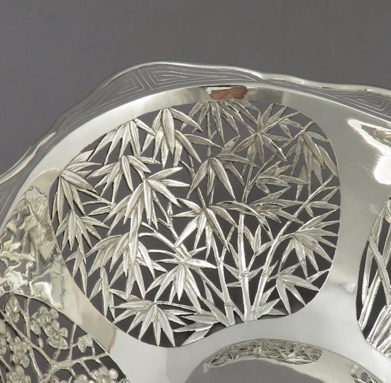 Chinese Export Silver Basket - JH Tee Antiques