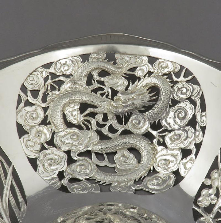 Chinese Export Silver Basket - JH Tee Antiques