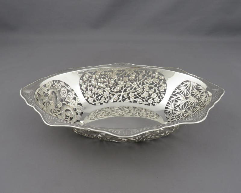 Chinese Export Silver Basket - JH Tee Antiques