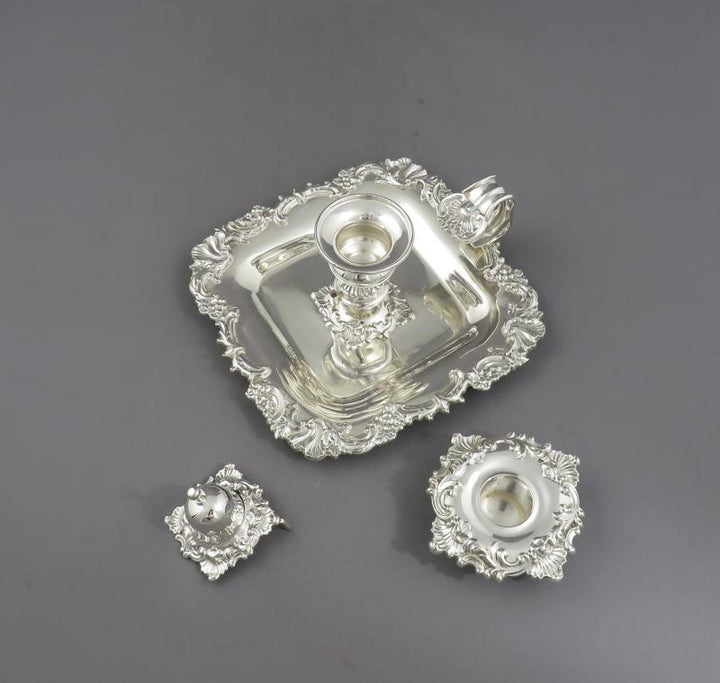 American Sterling Silver Chamberstick - JH Tee Antiques