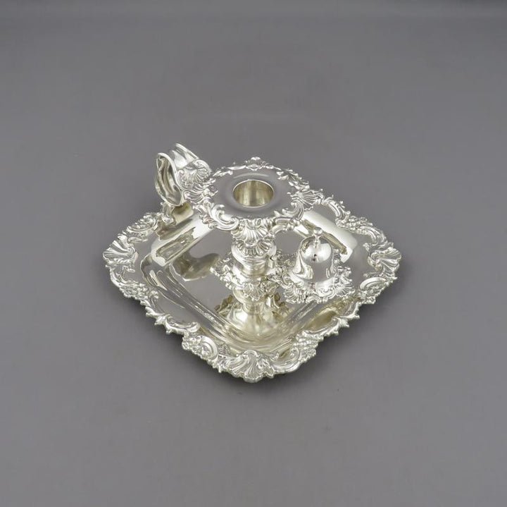 American Sterling Silver Chamberstick - JH Tee Antiques