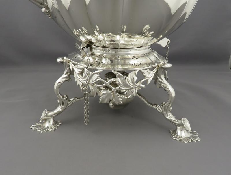 Victorian Sterling Silver Kettle on Stand - JH Tee Antiques