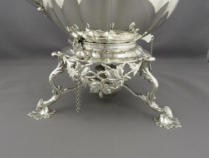 Victorian Sterling Silver Kettle on Stand - JH Tee Antiques