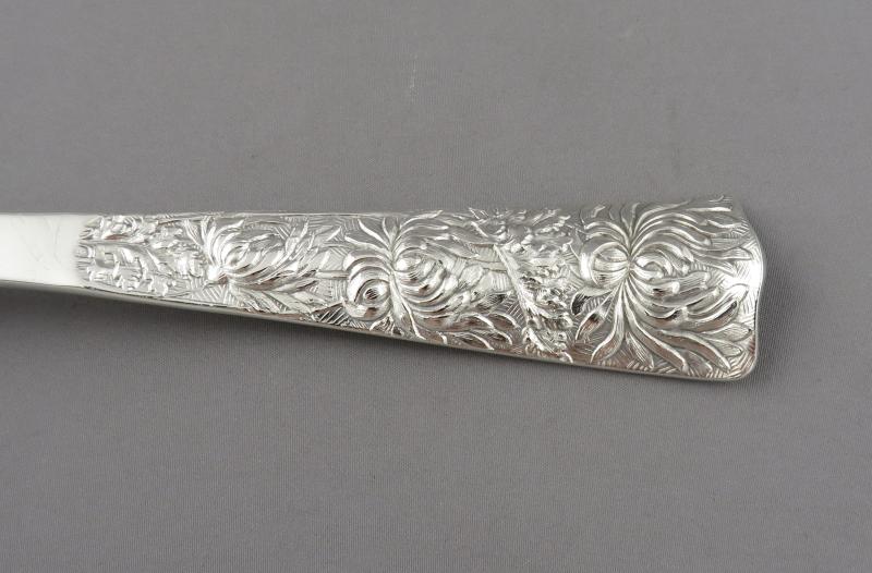 American Sterling Silver Gilt Asparagus Server - JH Tee Antiques