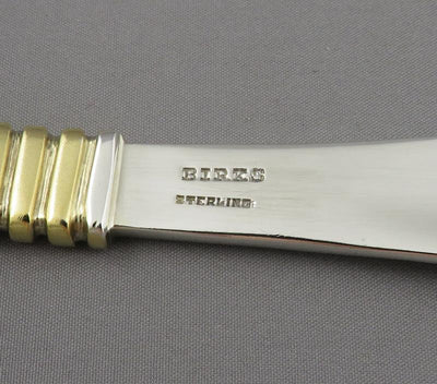 American Sterling Silver Gilt Asparagus Server - JH Tee Antiques