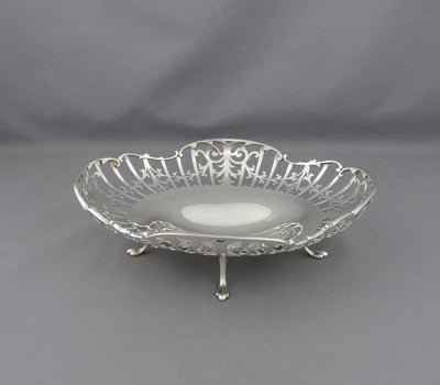 Edwardian Sterling Silver Basket - JH Tee Antiques