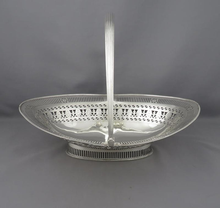 George III Neoclassical Silver Basket - JH Tee Antiques