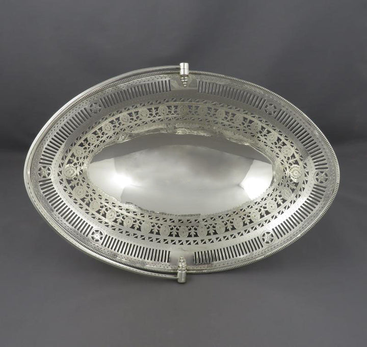George III Neoclassical Silver Basket - JH Tee Antiques