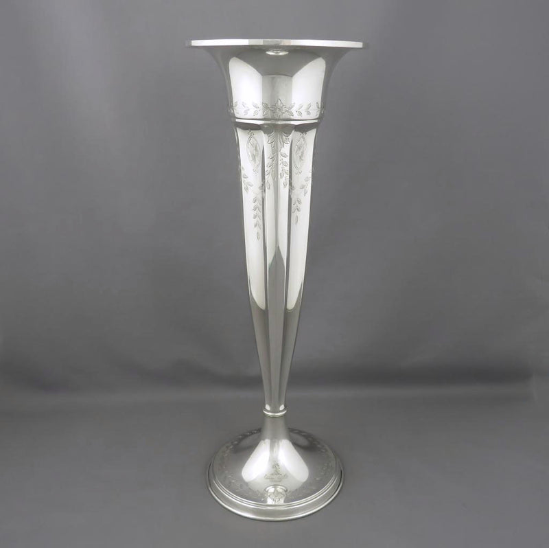 American Sterling Silver Vase - JH Tee Antiques