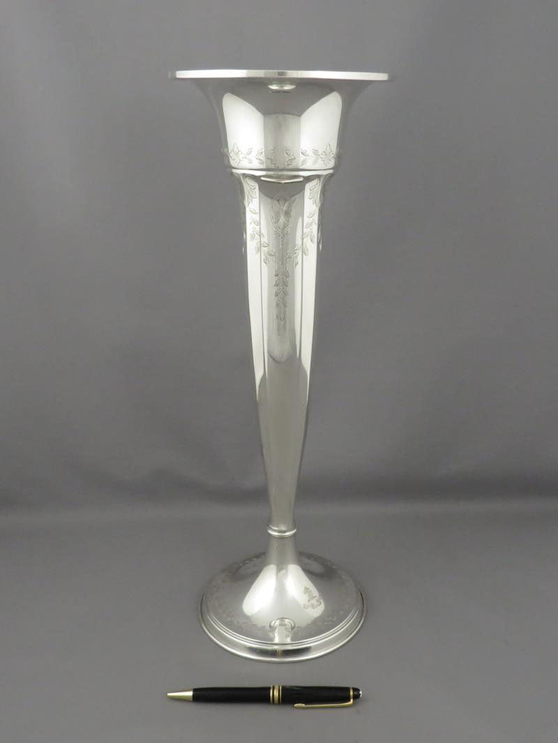American Sterling Silver Vase - JH Tee Antiques