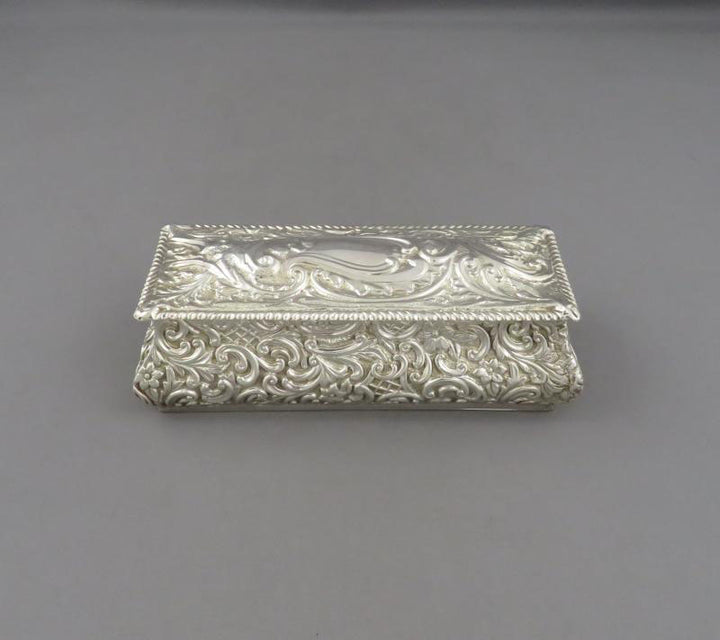 Victorian Sterling Silver Jewellery Box - JH Tee Antiques