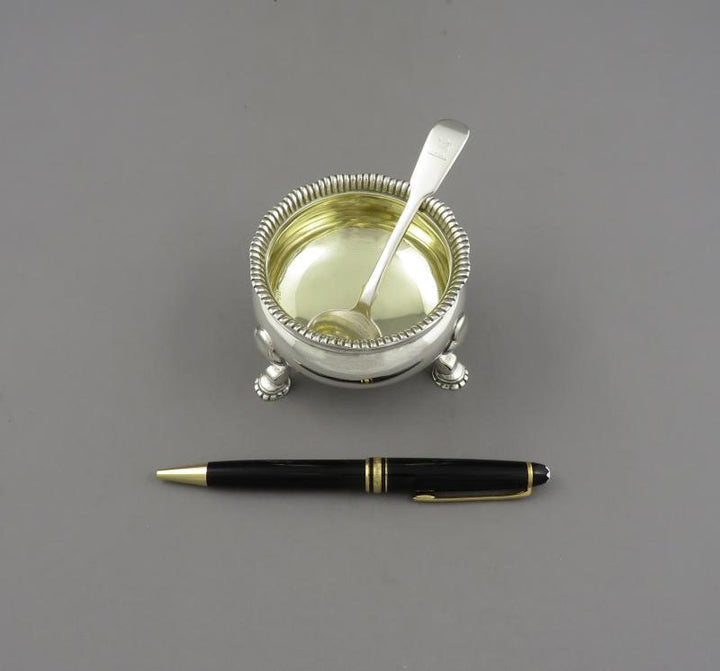 Pair of English Sterling Silver Open Salts - JH Tee Antiques