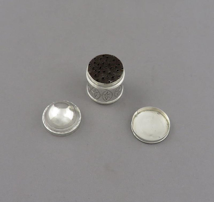 George III Silver Nutmeg Grater - JH Tee Antiques