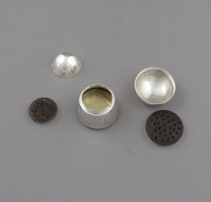 George III Silver Double Nutmeg Grater - JH Tee Antiques