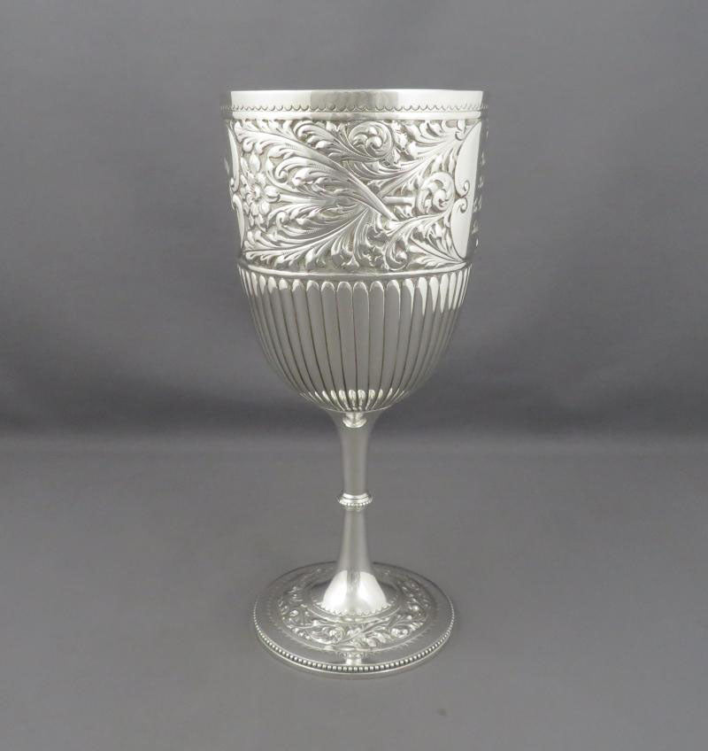 Victorian Sterling Silver Trophy Cup - JH Tee Antiques