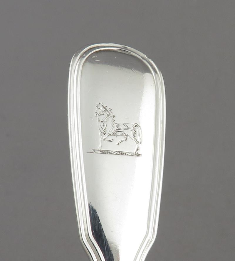 6 Sterling Silver Fiddle Thread Pattern Teaspoons - JH Tee Antiques