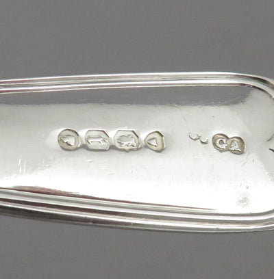 6 Sterling Silver Fiddle Thread Pattern Teaspoons - JH Tee Antiques