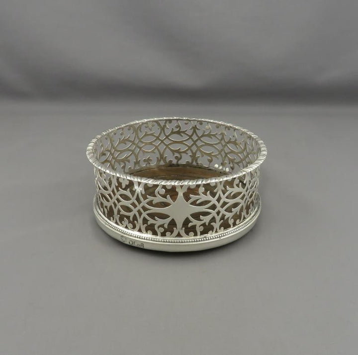 Edwardian Sterling Silver Wine Coaster - JH Tee Antiques