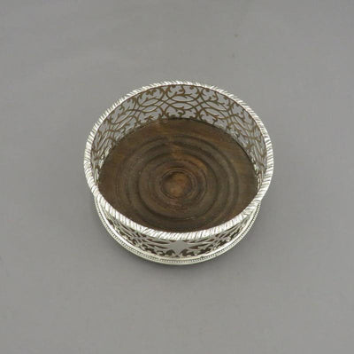 Edwardian Sterling Silver Wine Coaster - JH Tee Antiques