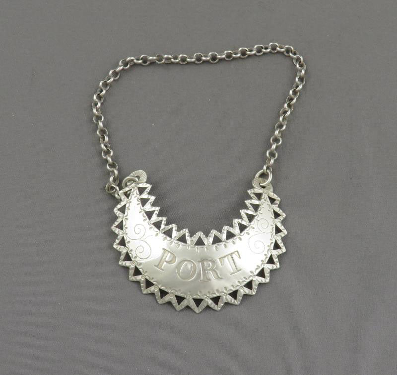 Hester Batemen Sterling Silver Wine Label - JH Tee Antiques