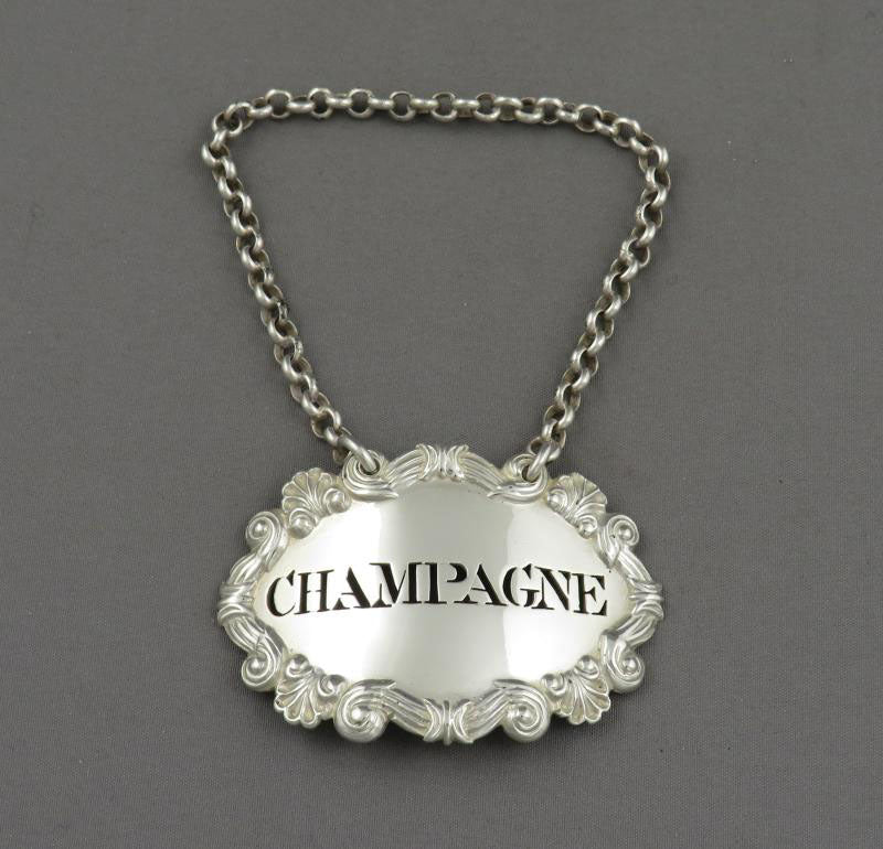George III Silver Champagne Label - JH Tee Antiques