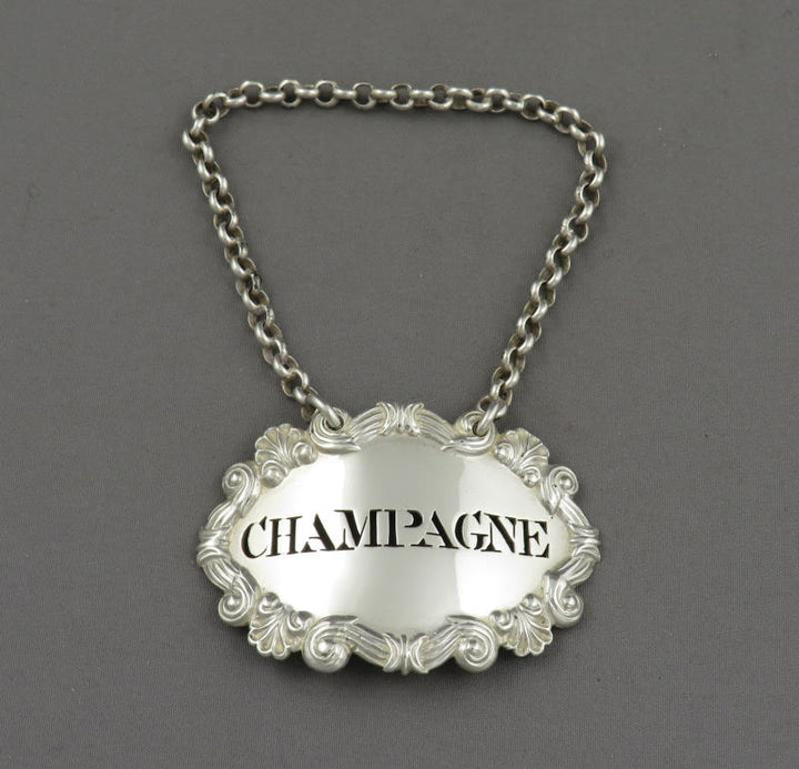 George III Silver Champagne Label - JH Tee Antiques