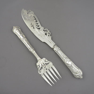 Victorian Sterling Silver Fish Servers - JH Tee Antiques