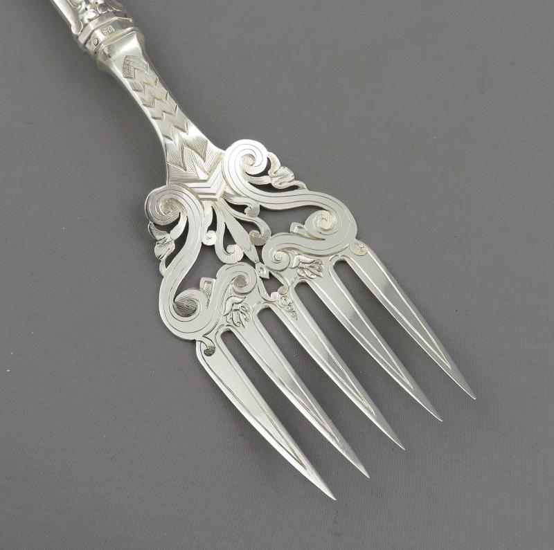 Victorian Sterling Silver Fish Servers - JH Tee Antiques