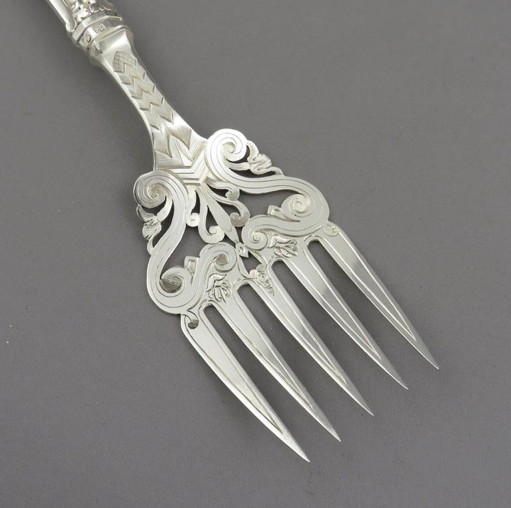 Victorian Sterling Silver Fish Servers - JH Tee Antiques