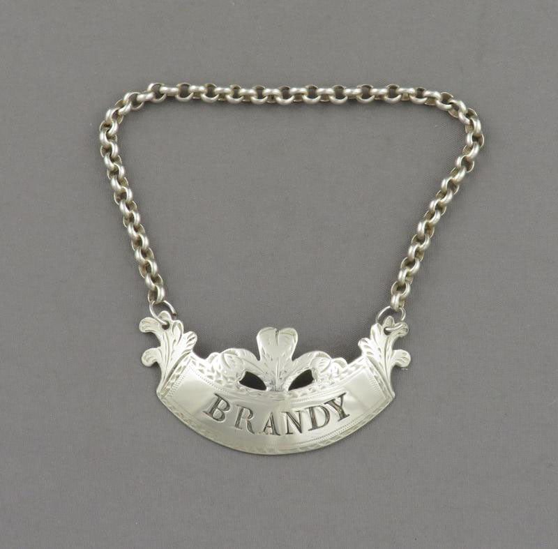 George III Silver Brandy Label - JH Tee Antiques