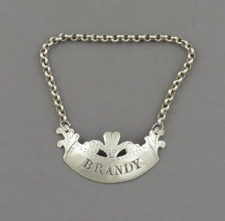George III Silver Brandy Label - JH Tee Antiques