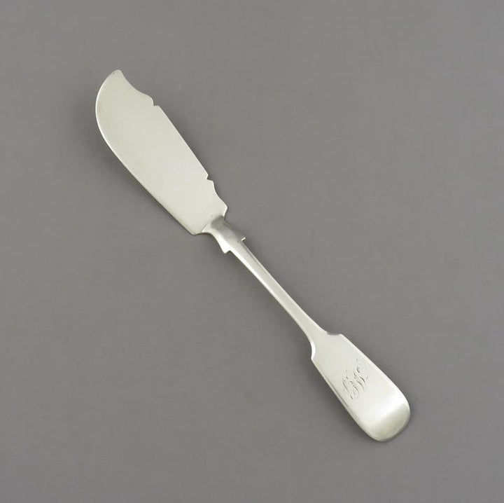 Canadian Fiddle Pattern Silver Butter Knife - JH Tee Antiques