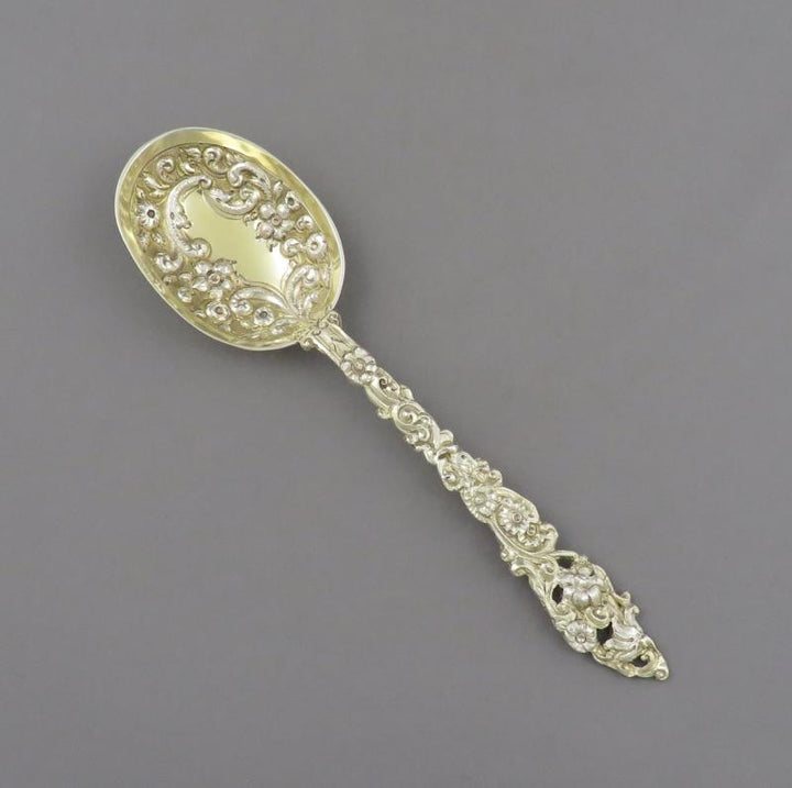 Victorian Silver Gilt Dessert Serving Set - JH Tee Antiques