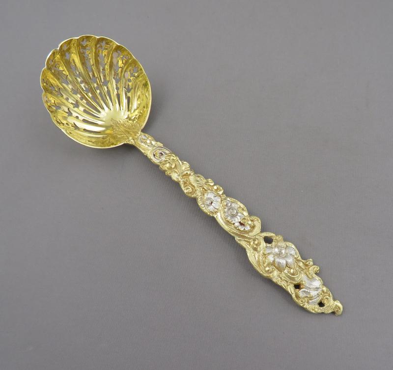 Victorian Silver Gilt Dessert Serving Set - JH Tee Antiques
